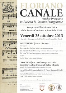 Anteprima Sacrae Cantiones (1581) di Floriano Canale (BS)